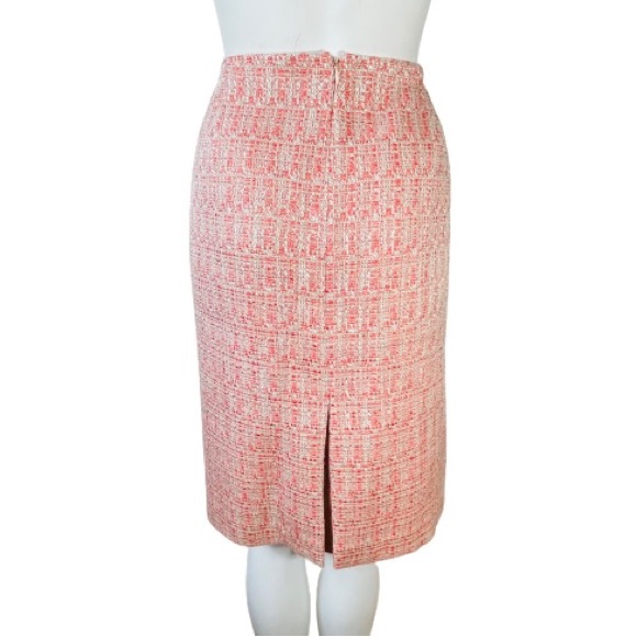 Anne Klein skirt set and blazer jacket midi tweed orange long sleeves size 14 /M - Picture 8 of 16